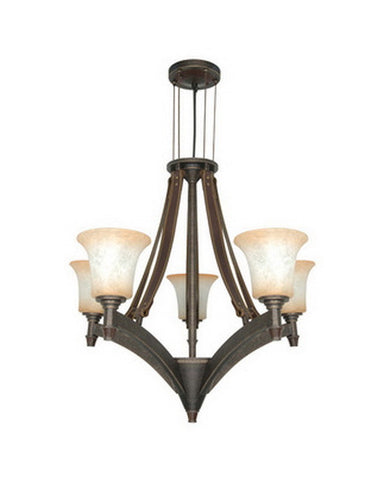 Nuvo Lighting 60-2444 Viceroy Collection Five Light Energy Efficient Fluorescent Chandelier in Golden Umber Finish - Quality Discount Lighting