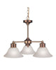 Z-Lite Lighting 309-3C Three Light Chandelier in Burnished Nickel and Chocolate Finish - Quality Discount Lighting