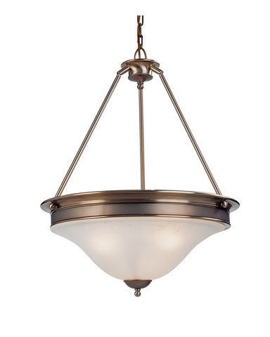 Z-Lite Lighting 309P Three Light Pendant Chandelier in Burnished Nickel and Chocolate Finish - Quality Discount Lighting