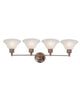 Z-Lite Lighting 309-4V Four Light Bath Vanity Wall Mount in Burnished Nickel and Chocolate Finish - Quality Discount Lighting