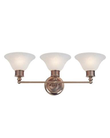 Z-Lite Lighting 309-3V Three Light Bath Vanity Wall Mount in Burnished Nickel and Chocolate Finish - Quality Discount Lighting