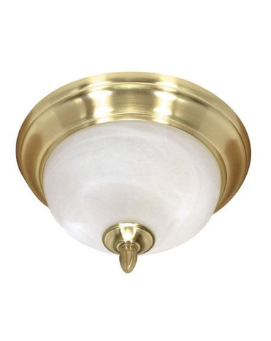 Nuvo Lighting 60-477 Sateen Collection Two Light Energy Star Efficient Fluorescent Ceiling Fixture in Satin Brass Finish - Quality Discount Lighting