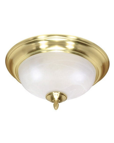 Nuvo Lighting 60-478 Sateen Collection Two Light Energy Star Efficient Fluorescent Ceiling Fixture in Satin Brass Finish - Quality Discount Lighting