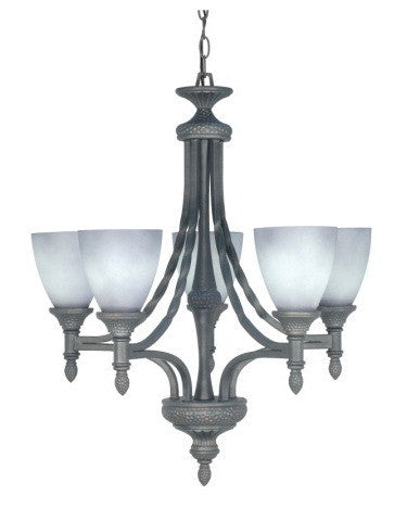 Nuvo Lighting 60-1053 Nottingham Collection 5 Light Chandelier in Purnice Stone Finish - Quality Discount Lighting