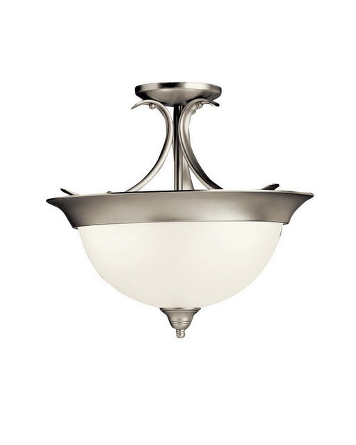 Kichler Lighting 10823 NIA Dover Collection One Light Energy Efficient Circline Fluorescent Ceiling Semi Flush in Brushed Nickel Finish - Quality Discount Lighting