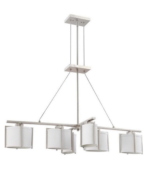 Nuvo Lighting 60-4351 Portia Collection Six Light Energy Star Efficient Fluorescent GU24 Island Chandelier in Brushed Nickel Finish - Quality Discount Lighting