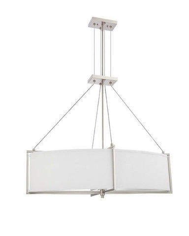 Nuvo Lighting 60-4346 Portia Collection Oval Six Light Energy Star Efficient Fluorescent GU24 Chandelier in Brushed Nickel Finish - Quality Discount Lighting