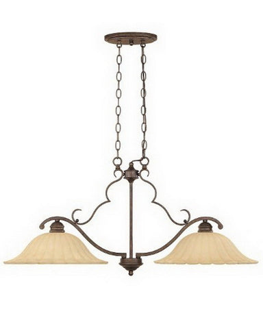 Designers Fountain Lighting 82638 FSN Two Light Island Chandelier in Forged Sienna Finish - Quality Discount Lighting