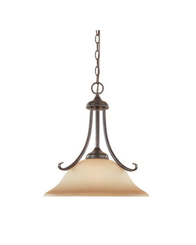 Designers Fountain Lighting 98032 WM Stratton Collection One Light Hanging Pendant Chandelier in Warm Mahogany Finish - Quality Discount Lighting