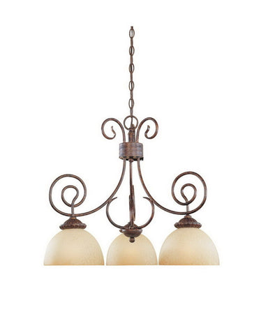 Designers Fountain Lighting 99384 AUB Belaire Collection Three Light Hanging Chandelier in Aged Umber Bronze Finish - Quality Discount Lighting