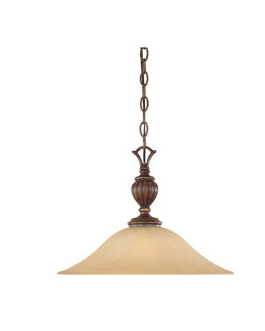 Designers Fountain Lighting 81532 BWG Montreaux Collection One Light Hanging Pendant Chandelier in Burnt Walnut with Gold Accents Finish - Quality Discount Lighting
