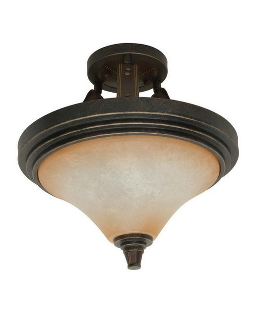 Nuvo Lighting 60-2449 Viceroy Collection Two Light Energy Efficient Fluorescent Ceiling Semi Flush Mount in Golden Umber Finish - Quality Discount Lighting