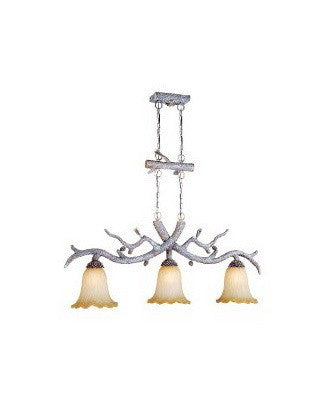Vaxcel Lighting AS-PDD500 SW Three Light Aspen Collection Isand Chandelier in Snow Finish - Quality Discount Lighting