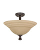 Nuvo Lighting 60-2417 Mericana Collection Two Light Energy Star Efficient Fluorescent GU24 Semi Flush Ceiling Mount in Old Bronze Finish - Quality Discount Lighting