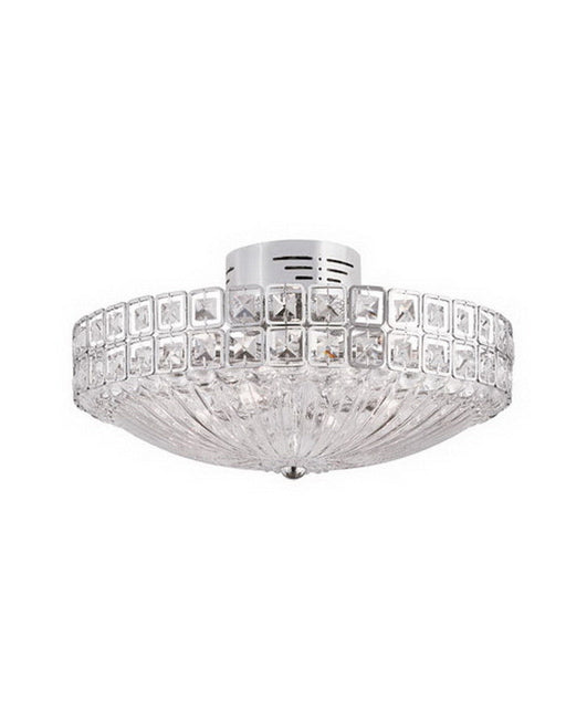 Trans Globe Lighting MDN-909 Twelve Light Semi Flush Ceiling Mount in Polished Chrome Finish and Crystal - Quality Discount Lighting