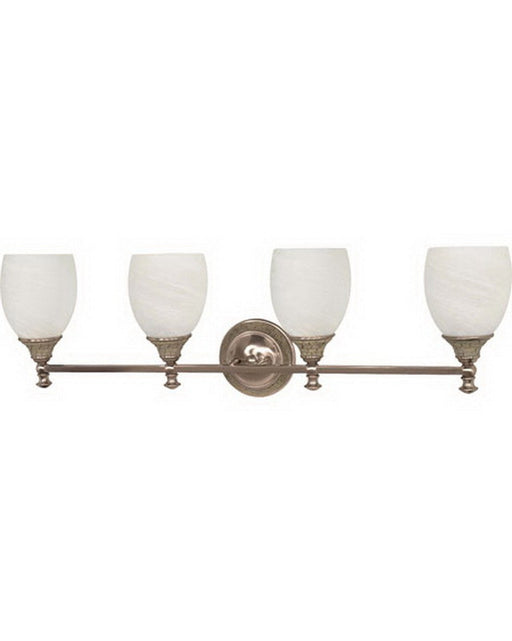 Nuvo Lighting 60-2485 Rockport Milano Collection Four Light Energy Efficient Fluorescent Bath Vanity Wall Fixture in Brushed Nickel Finish - Quality Discount Lighting