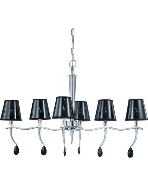 Nuvo Lighting 60-4414 Grace Collection Six Light Chandelier in Polished Chrome Finish - Quality Discount Lighting