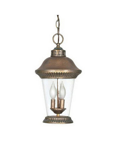 Nuvo Lighting 60-969 Clarion Collection Three Light Exterior Outdoor Hanging Lantern in Platinum Gold Finish - Quality Discount Lighting