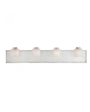 Quoizel Lighting VTWV8604 C Vetreo Wave Collection Four Light Bath Vanity Wall Mount with LED Strip in Polished Chrome Finish - Quality Discount Lighting