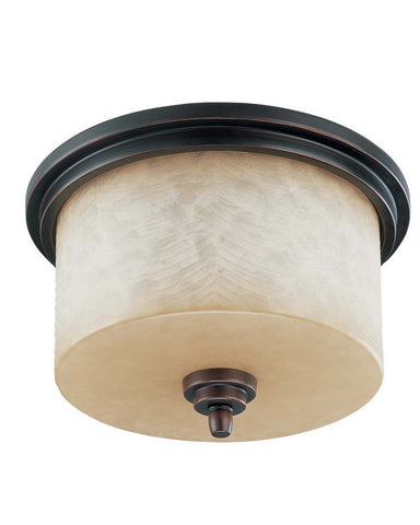 Nuvo Lighting 60-3851 Lucern Collection Three Light Energy Star Efficient Fluorescent GU24 Flush Ceiling Mount in Patina Bronze Finish - Quality Discount Lighting