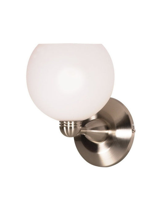 Nuvo Lighting 60-695 One Light Wall Sconce in Brushed Nickel Finish and Arctic White Sphere Glass - Quality Discount Lighting