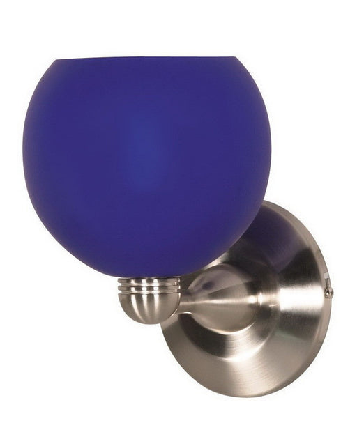 Nuvo Lighting 60-694 One Light Wall Sconce in Brushed Nickel Finish and Cobalt Blue Sphere Glass - Quality Discount Lighting