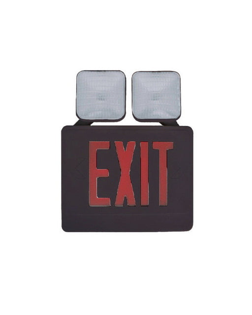Razr COMU12RB SIX PACK of Red Letter and Black Exit Emergency Combo Sign with Side or Top Mounting Heads