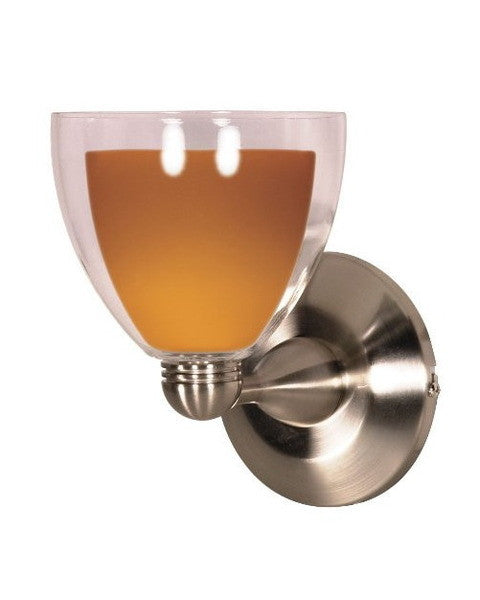 Nuvo Lighting 60-699 One Light Wall Sconce in Brushed Nickel Finish and Butterscotch Glass - Quality Discount Lighting