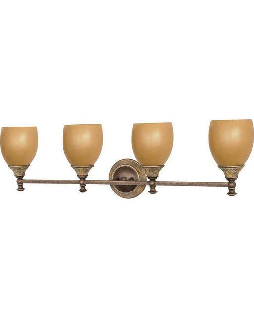 Nuvo Lighting 60-2478 Rockport Tuscano Collection Four Light Energy Efficient Fluorescent Bath Vanity Wall Mount in Dorado Bronze Finish - Quality Discount Lighting