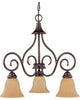 Nuvo Lighting 60-8620 Moulan Collection Three Light Energy Saving Fluorescent Chandelier in Copper Bronze Finish - Quality Discount Lighting