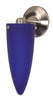 Nuvo Lighting 60-697 One Light Wall Sconce in Brushed Nickel Finish And Cobalt Blue Cone Cone Glass - Quality Discount Lighting