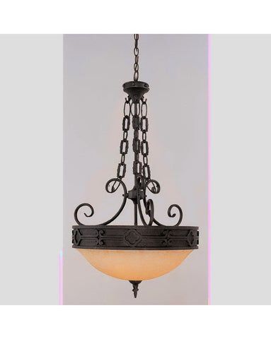 Trans Globe Lighting 3765 BK Three Light Hanging Pendant Chandelier in Black Finish - Quality Discount Lighting