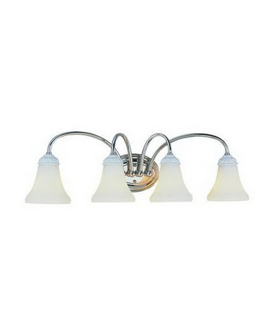 Trans Globe Lighting 2884 PC Four Light Bath Wall in Polished Chrome and Painted White Finish - Quality Discount Lighting