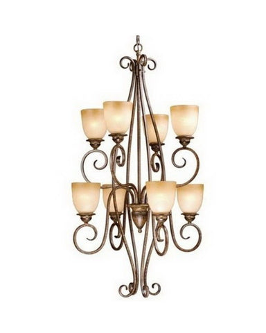 Vaxcel Lighting CH35908 AW Eight Light Hanging Chandelier in Aged Walnut Finish - Quality Discount Lighting