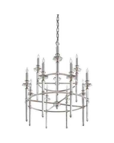 Quoizel Lighting RFV5012HP Favray Collection Twelve Light Chandelier in Heritage Silver Plate Finish - Quality Discount Lighting