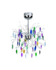 Trans Globe Lighting MDN-424 MC Hadano Collection 8 Light Multi color Crystal Pendant Chandelier in Polished Chrome Finish - Quality Discount Lighting