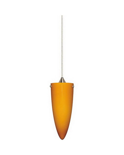 Nuvo Lighting 60-656 One Light Mini Pendant in Brushed Nickel Finish And Butterscotch Cone Cone Glass - Quality Discount Lighting