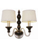 Trans Globe Lighting 6302 BWP New Century Collection 2 Light Wall Sconce in Brown Wood Pewter Finish