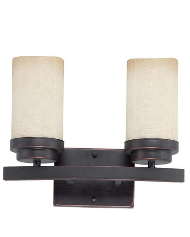 Nuvo Lighting 60-3842 Lucern Collection Two Light Energy Star Efficient Fluorescent GU24 Bath Vanity Wall Mount in Patina Bronze Finish - Quality Discount Lighting