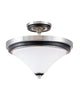 Nuvo Lighting 60-2461 Keen Collection Two Light Energy Star Efficient Fluorescent GU24 Semi Flush Ceiling Mount in Brushed Nickel Finish - Quality Discount Lighting