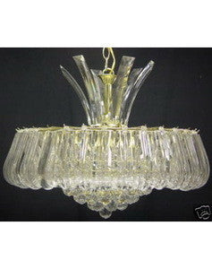 Trans Globe Lighting 52902PB 11 Light Lucite & Polished Brass Chandelier