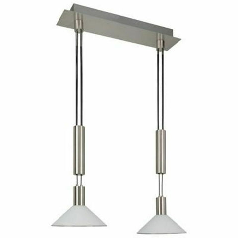 AFX CNP240027LSNPWH Centre Collection Two Light LED Pendant in Satin Nickel Finish