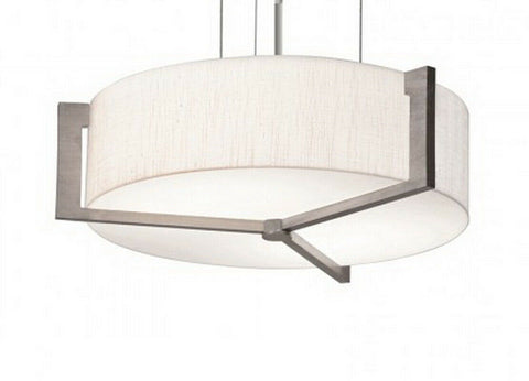 AFX APP152400L30D1WG-LW Apex Collection LED Pendant Chandelier in Weathered Grey Wood Finish with Fabric Shade
