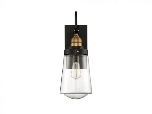 Macauley Model #2066 One Light Wall Sconce in Vintage Black with Warm Brass or Satin Nickel Finish