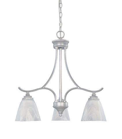 Designers Fountain Lighting 81983 MTP Bella Vista Collection Three Light Hanging Chandelier in Matte Pewter Finish - Quality Discount Lighting
