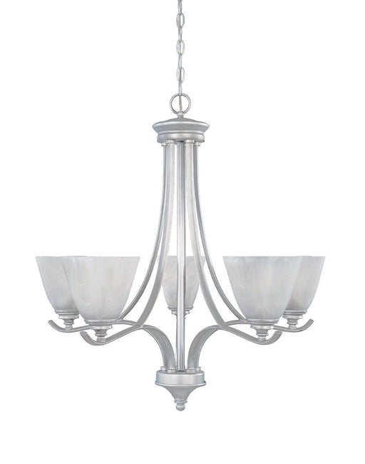 Designers Fountain Lighting 81985 MTP Bella Vista Collection Five Light Hanging Chandelier in Matte Pewter Finish - Quality Discount Lighting