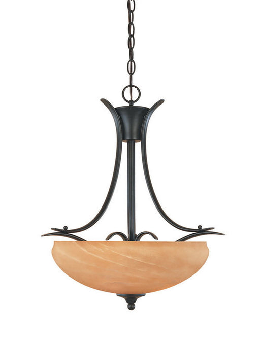 Designers Fountain Lighting 82031 BNB Moon Shadow Collection Three Light Hanging Pendant Chandelier in Burnished Bronze Finish - Quality Discount Lighting