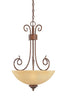 Designers Fountain Lighting 99331 AUB Belaire Collection Three Light Hanging Pendant Chandelier in Aged Umber Bronze Finish - Quality Discount Lighting