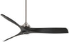 Minka Aire SPECIAL ORDER F853-BN/CL Aviation Collection 60" Ceiling Fan in Brushed Nickel Finish with Coal Blades