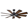 Gentry 300265 LED 65" Ceiling Fan in Anvil Iron or Distressed Black or Weathered Zinc Finish